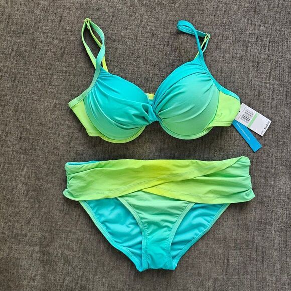 Bleu Rod Beattie Cool Breeze Underwire Molded bikini top & Hipster bottom set 8 - Picture 8 of 16